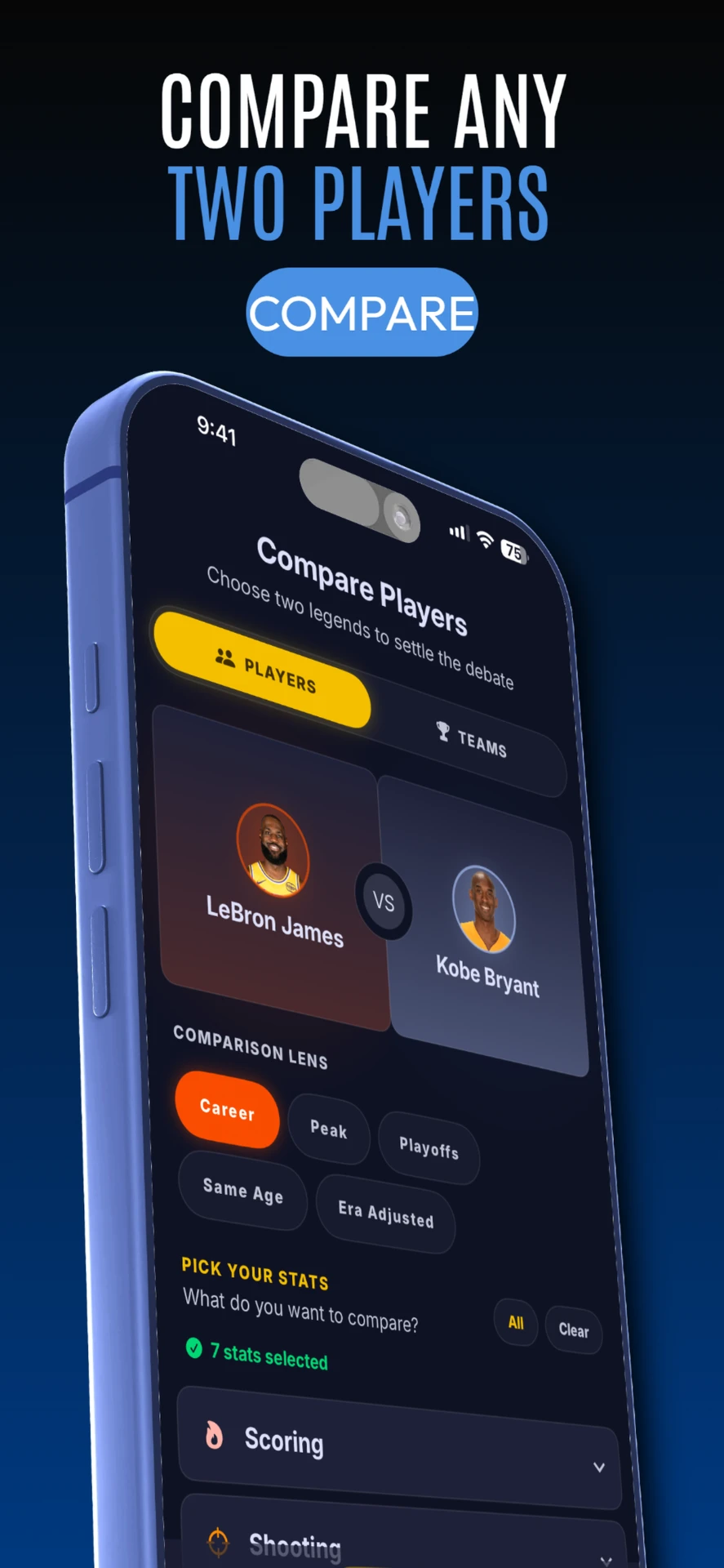 Compare any two players